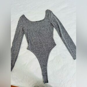 Grey textured bodysuit